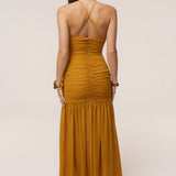 Mustard Vienna Chiffon Maxi Dress
