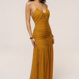 Mustard Vienna Chiffon Maxi Dress