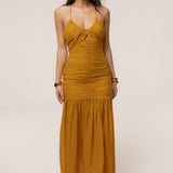 Mustard Vienna Chiffon Maxi Dress