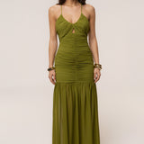Lime Vienna Chiffon Maxi Dress