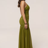 Lime Vienna Chiffon Maxi Dress