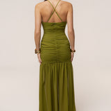 Lime Vienna Chiffon Maxi Dress