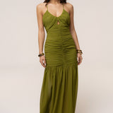 Lime Vienna Chiffon Maxi Dress