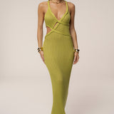 Lime Drift And Dream Braided Maxi Dress