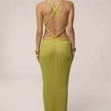 Lime Drift And Dream Braided Maxi Dress
