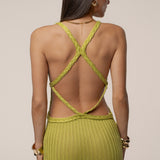 Lime Drift And Dream Braided Maxi Dress