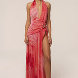 Coral Red Vacation State Maxi Dress