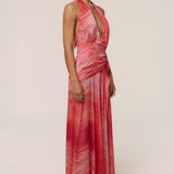 Coral Red Vacation State Maxi Dress