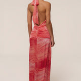 Coral Red Vacation State Maxi Dress