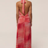 Coral Red Vacation State Maxi Dress