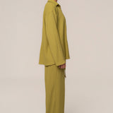 Lime Unwind Tie-Front Blouse
