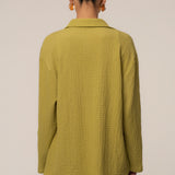 Lime Unwind Tie-Front Blouse