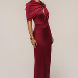 Burgundy Enchanted Drape Maxi Dress