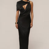 Black Enchanted Drape Maxi Dress