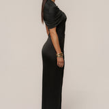 Black Enchanted Drape Maxi Dress