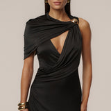Black Enchanted Drape Maxi Dress