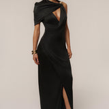 Black Enchanted Drape Maxi Dress