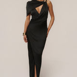 Black Enchanted Drape Maxi Dress