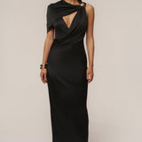 Black Enchanted Drape Maxi Dress