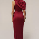 Burgundy Enchanted Drape Maxi Dress