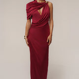 Burgundy Enchanted Drape Maxi Dress
