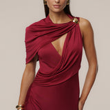 Burgundy Enchanted Drape Maxi Dress