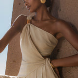 Beige Palmera One Shoulder Top