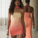 Orange Romance Scarf Mini Dress