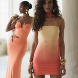 Orange Romance Scarf Mini Dress