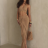 Beige Cabana Halter top