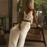 White Anahi Embroidered Top