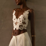 White Anahi Embroidered Top