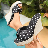 Elara Polka Dot Wedge Sandals