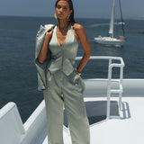 Sage City Nights Satin Vest