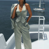 Sage City Nights Satin Trouser
