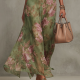 Serena — Elegant Floral Chiffon Halter Maxi Dress