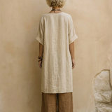 Giulia - Three-Piece Bohemian Nomad Set in Dark Gray and Brown with Tribal Pattern