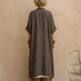 Giulia - Three-Piece Bohemian Nomad Set in Dark Gray and Brown with Tribal Pattern