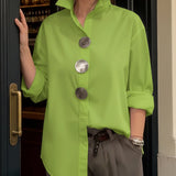 N&L - Elegant Large-Button Blouse Sophie
