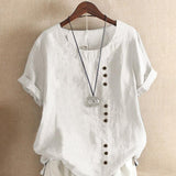 N&L - Breezy Button-Front Blouse Bianca