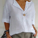 N&L - Relaxed V-Neck Blouse Helen