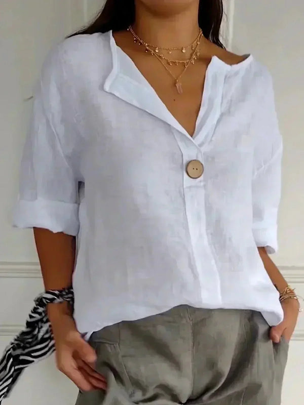 N&L - Relaxed V-Neck Blouse Helen