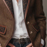 Women's Herringbone Printed Panel Blazer
