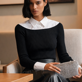 Women's Faux-Layer Paneled Knit Top MDZ2189H9ZRK