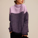 N&L - Chevron Knit Mock Neck Sweater Kathleen