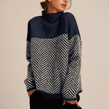 N&L - Chevron Knit Mock Neck Sweater Kathleen