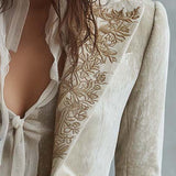 Women’s Ivory Embroidered Tailored Blazer