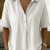 N&L - Button Detail Collar Blouse Willow