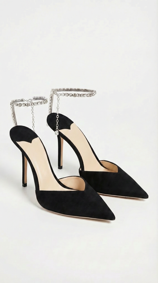 Kristine - Crystal-Chandelier Ankle-Strap Stiletto