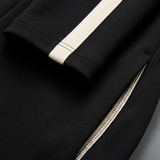 Women's Waist‑Tracked Sporty Striped Zip Collar Jumpsuit MDZ1256H1LYL